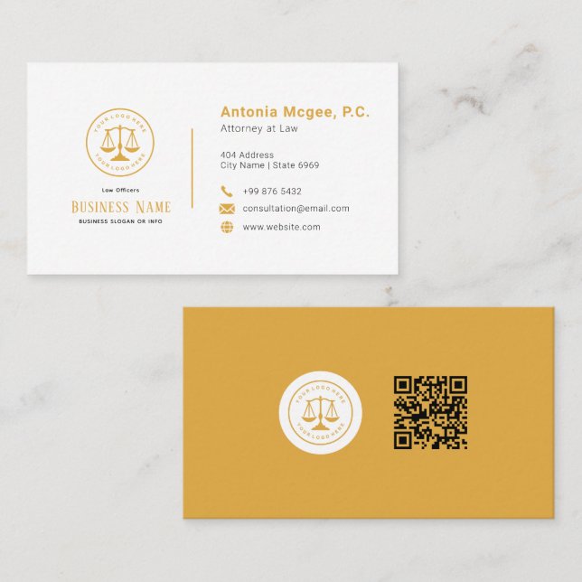 Modern Attorney At Law | Simple  Business Card (Front/Back)