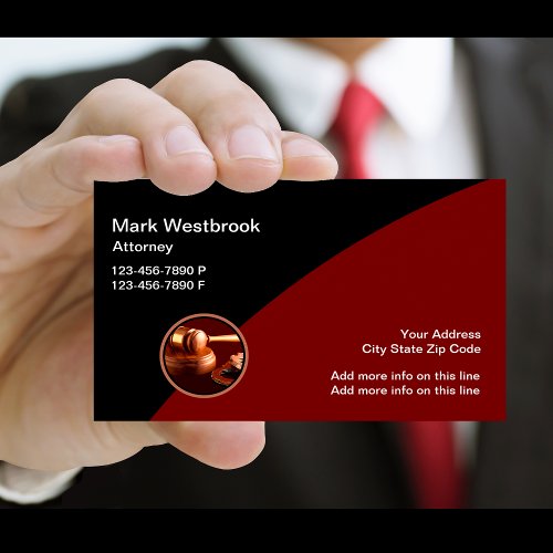 Modern Attorney Court Theme Business Card
