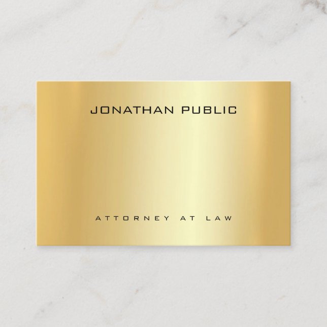 Modern Attorney Lawyer Gold Template Law Office Business Card (Front)