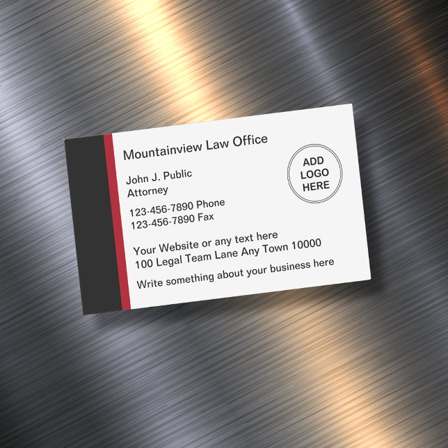 Modern Attorney Logo Template Business Card Magnet (Creator Uploaded)