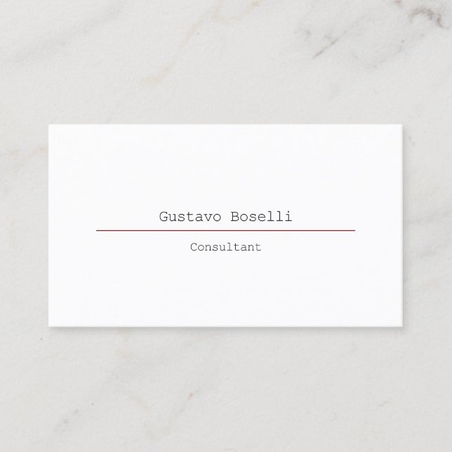 Modern Attractive Professional Simple Plain White Business Card (Front)