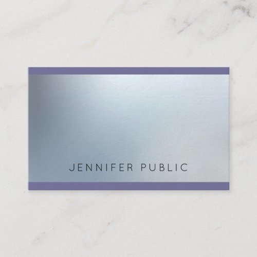 Modern Attractive Silver Look Glam Plain Luxury Business Card