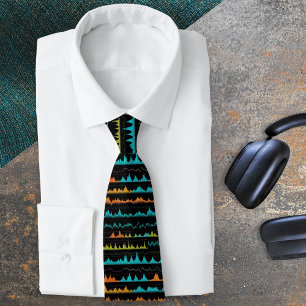 Modern Audio Cool Sound Waves Neck Tie
