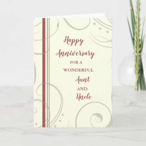 Modern Aunt and Uncle Anniversary Card