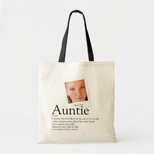 Modern Aunt Auntie Definition Photo Tote Bag
