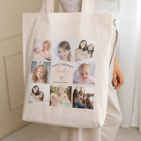 Modern Auntie Custom Photo Collage Pink Heart