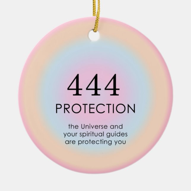 Modern Aura Angel Numbers Numerology 444  Ceramic Ornament (Front)