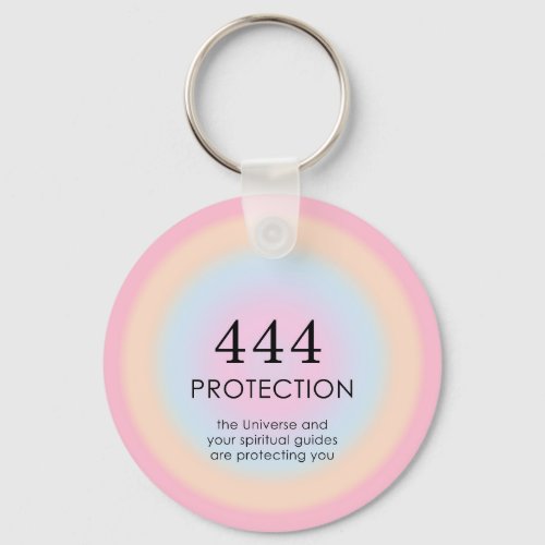 Modern Aura Angel Numbers Numerology 444      Keychain