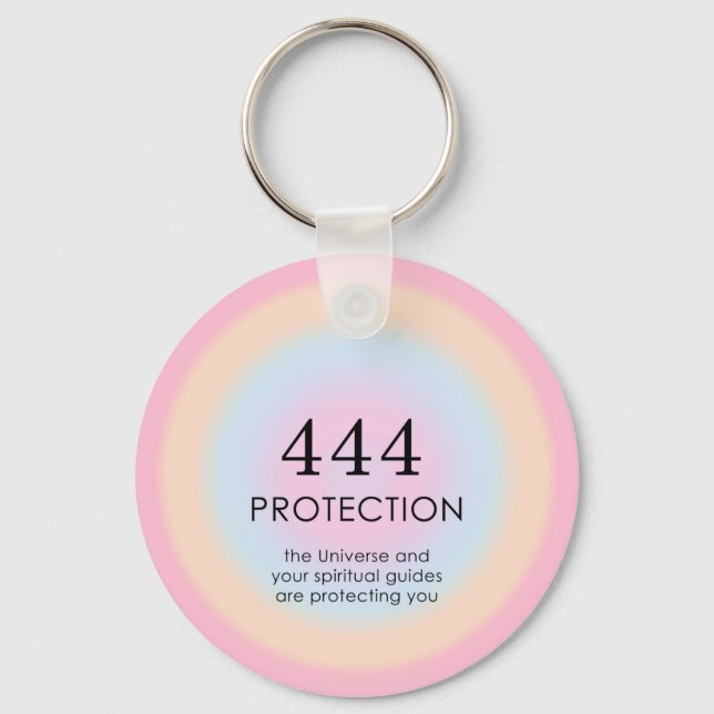 Modern Aura Angel Numbers Numerology 444      Keychain (Front)