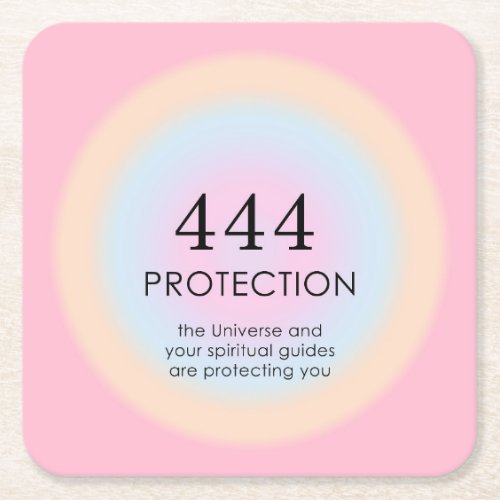 Modern Aura Angel Numbers Numerology 444  Square Paper Coaster