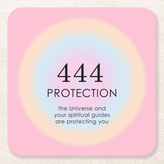 Modern Aura Angel Numbers Numerology 444  Square Paper Coaster (Front)
