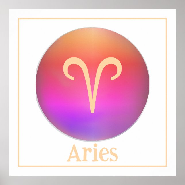 Modern Aura Aries Zodiac Poster (Front)
