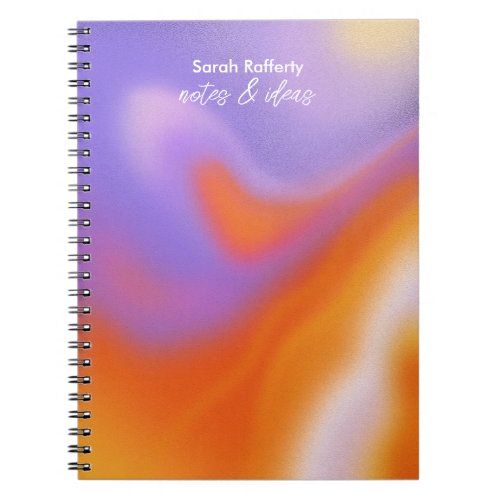 Modern aura colorful typography gradient notebook