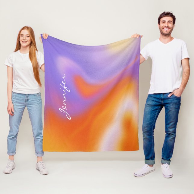 Modern Aura Colourful Gradient Fleece Blanket (In Situ)