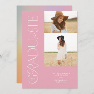 Modern aura pink colourful typography multi photo
