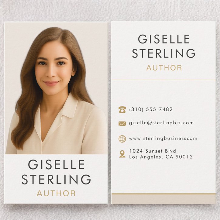 Modern Author Writer Professional Elegant Business Card