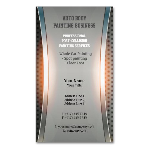 Modern Auto Body Painting  Professional Business Card Magnet