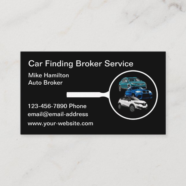 Modern Auto Broker Car Sales Business Card (Front)