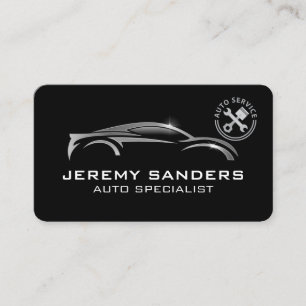 Modern Auto Car Logo Wrench Piston Logo Business Card