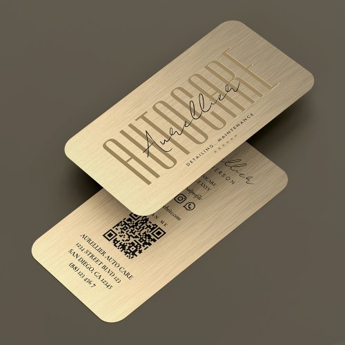 Modern Auto Care Car Driver Elegant Gold Metallic Business Card