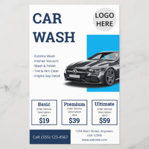 Modern Auto Detailing Blue Business Promotion Flyer