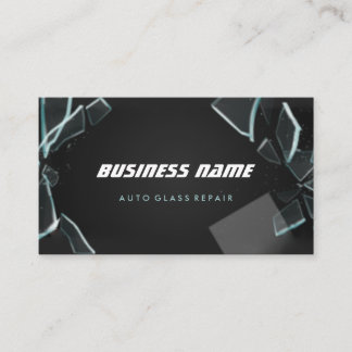 Modern Auto Glass Repair broken glass shards Busin Business Card