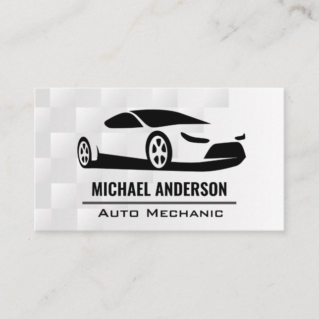 Modern Auto Logo | Car Services Business Card (Front)