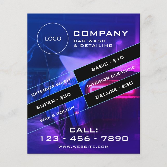 Modern automotive cleaning  flyer (Front)