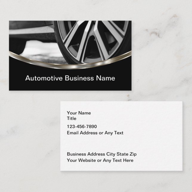 Modern Automotive Service Business Cards (Front/Back)