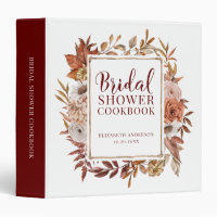 Modern Autumn Bridal Shower Recipe Cookbook