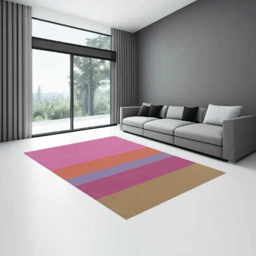 Modern Autumn Colors Striped Decorative  Rug