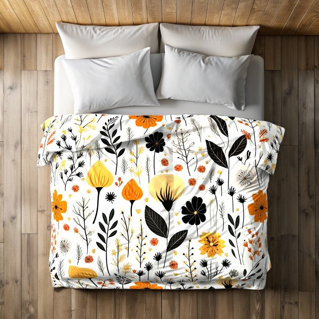 Modern Autumn Fall Boho Botanical Floral  Duvet Cover (Creator Uploaded)