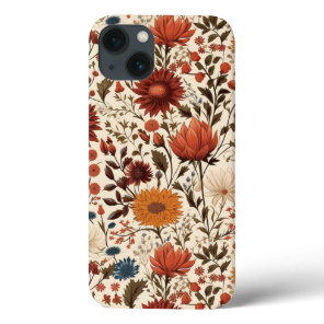 Modern Autumn Fall Botanical Floral  iPhone 13 Case