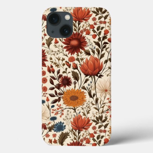 Modern Autumn Fall Botanical Floral  iPhone 13 Case