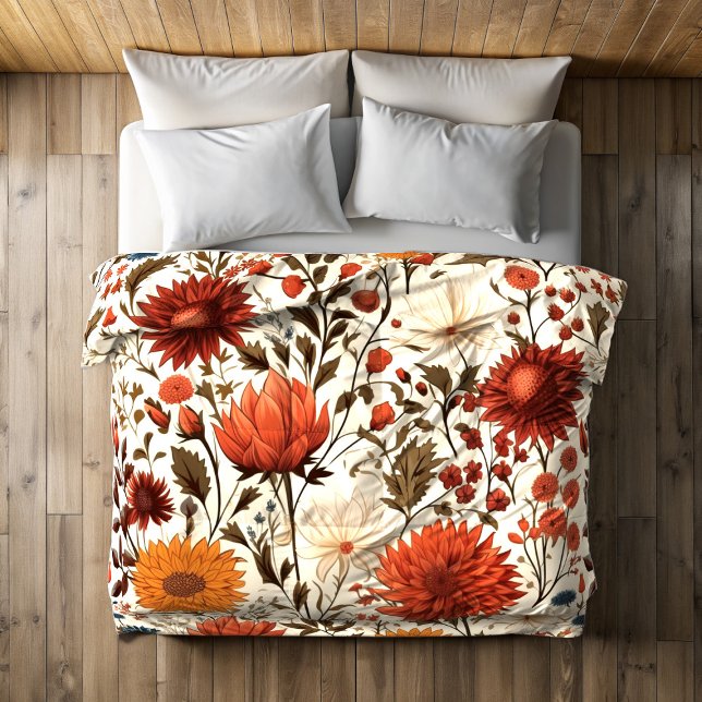 Modern Autumn Fall Botanical Floral  Duvet Cover (Creator Uploaded)