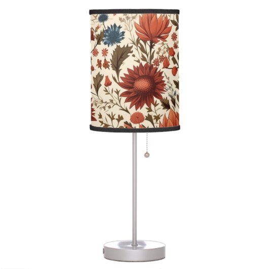 Modern Autumn Fall Botanical Floral  Table Lamp (Left)