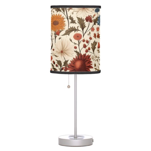 Modern Autumn Fall Botanical Floral  Table Lamp (Right)