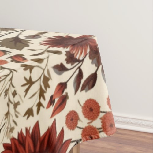 Modern Autumn Fall Botanical Floral  Tablecloth