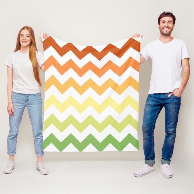 Modern Autumn Fall Chevron Fleece Blanket (In Situ)