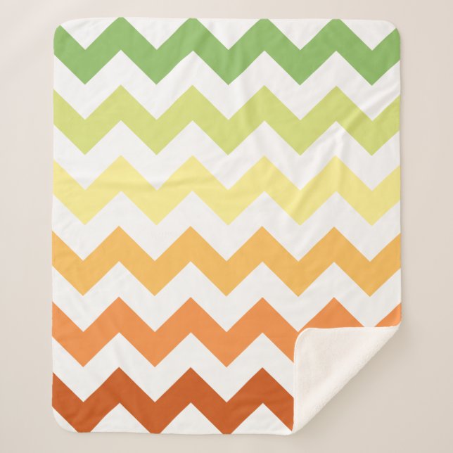 Modern Autumn Fall Chevron Sherpa Blanket (Front)