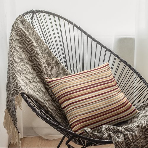 Modern Autumn Fall Stripes Throw Pillow