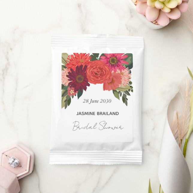 Modern  Autumn Floral Bridal Shower Margarita Drink Mix (Wedding)