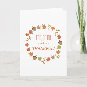 Modern Autumn Happy Thanksgiving Holiday Card
