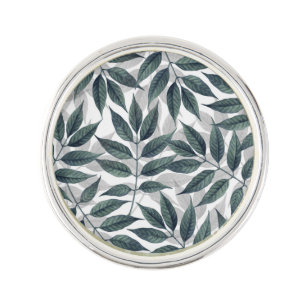 Modern autumn leaves image lapel pin