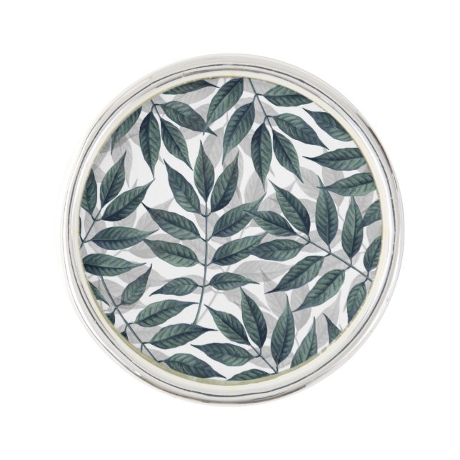 Modern autumn leaves image lapel pin (Front)