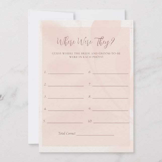 Modern Autumn Pink Floral Shower Game Card (Front)