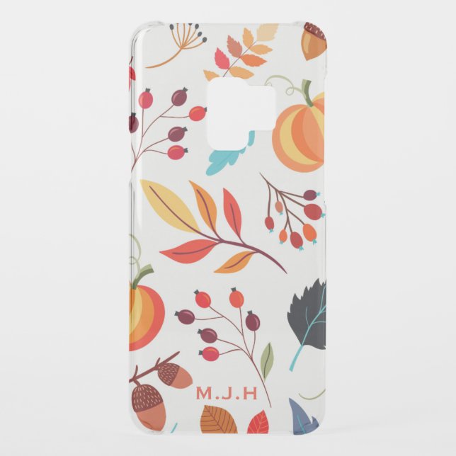 Modern Autumn Pumpkin Leaf Pattern  Uncommon Samsung Galaxy Case (Back)