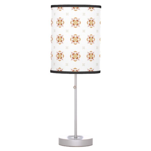 Modern Autumn Rust Geometric Mandala Pattern Table Lamp