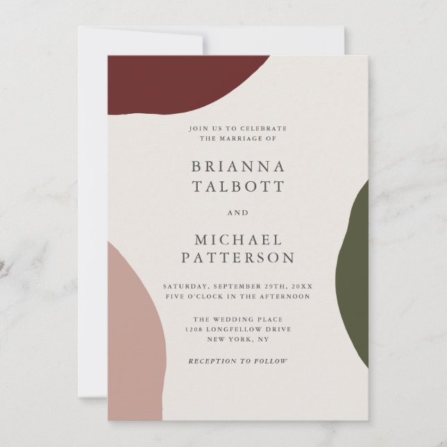 Modern Autumn Simple Pleasures Wedding Invitation (Front)