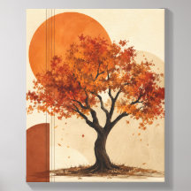 Modern Autumn Tree Wall Art | Minimalist FallCanva